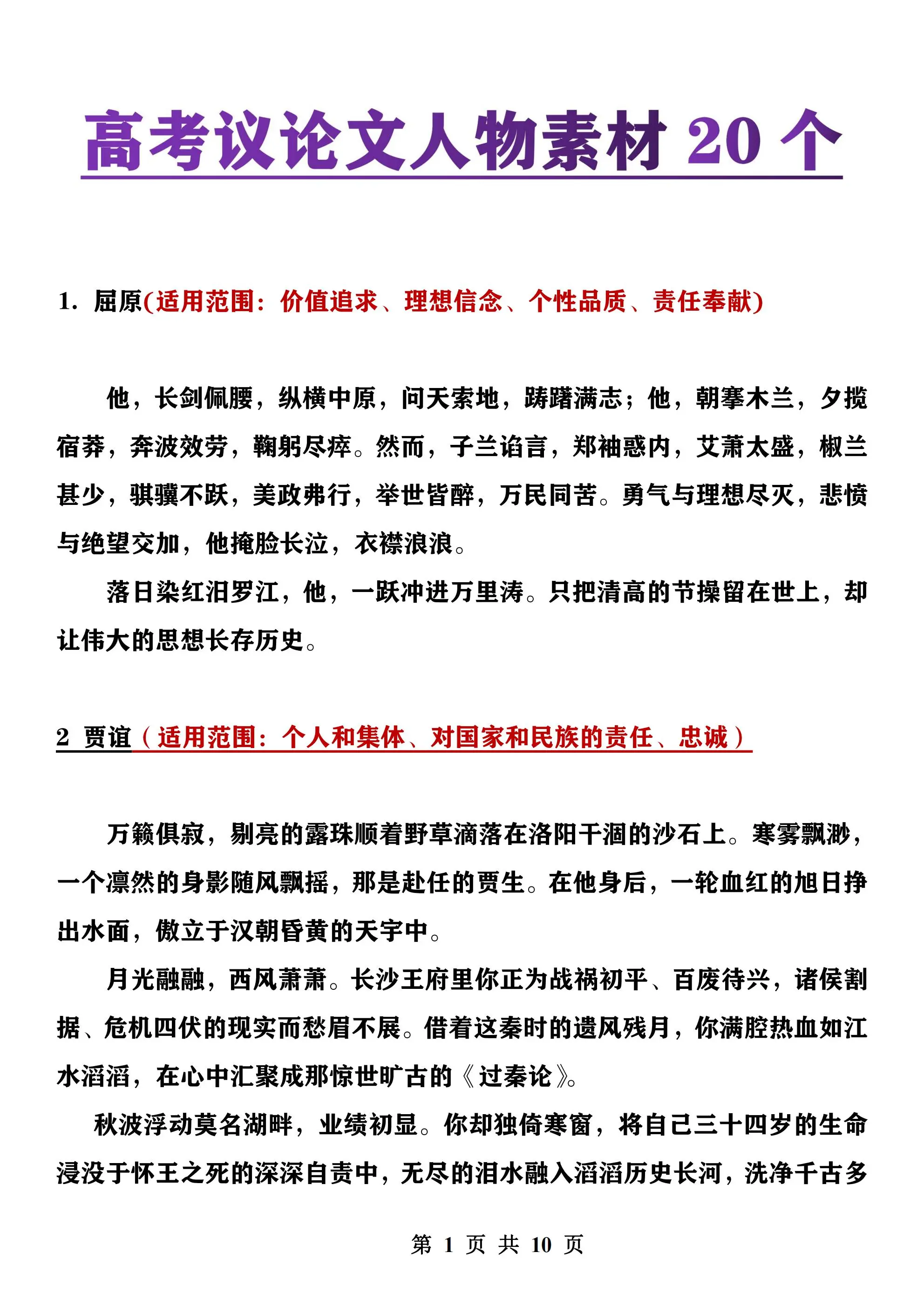 Commentary material, character and deeds (Commentary material, character and deeds document collection)